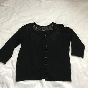 Black floral cartigan